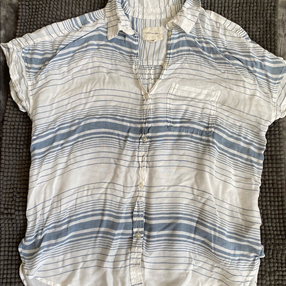 American Eagle Striped shirt Blue/White